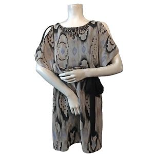 Deco Beaded Cold Shoulder Dress Barn Bow Ribbon